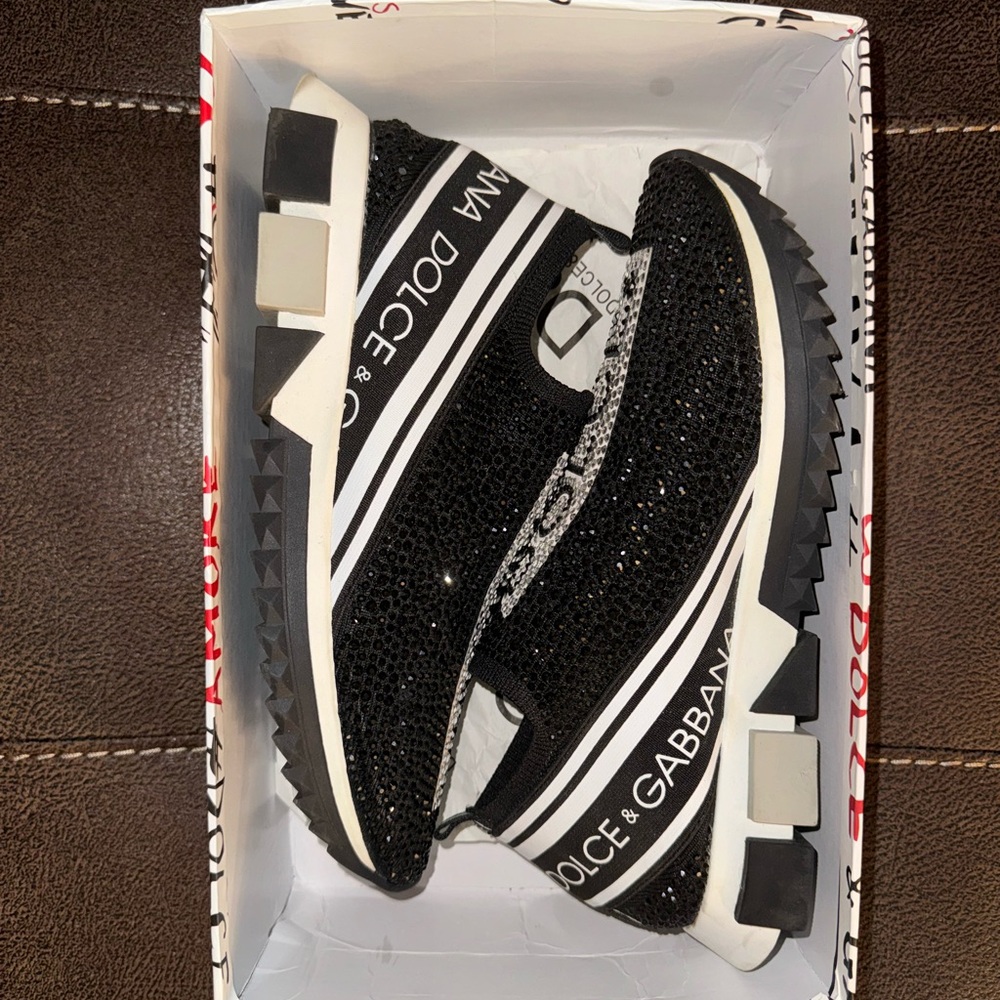 Dolce & Gabbana (authentic) Sorrento Crystal Black Slip On